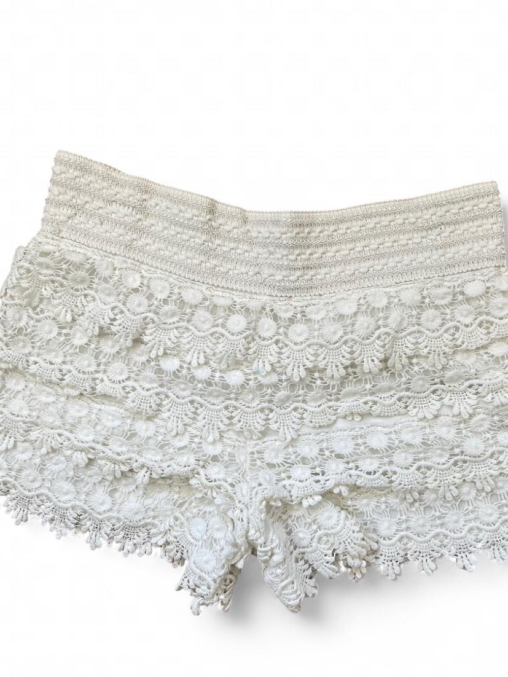 White Crochet Lace Shorts